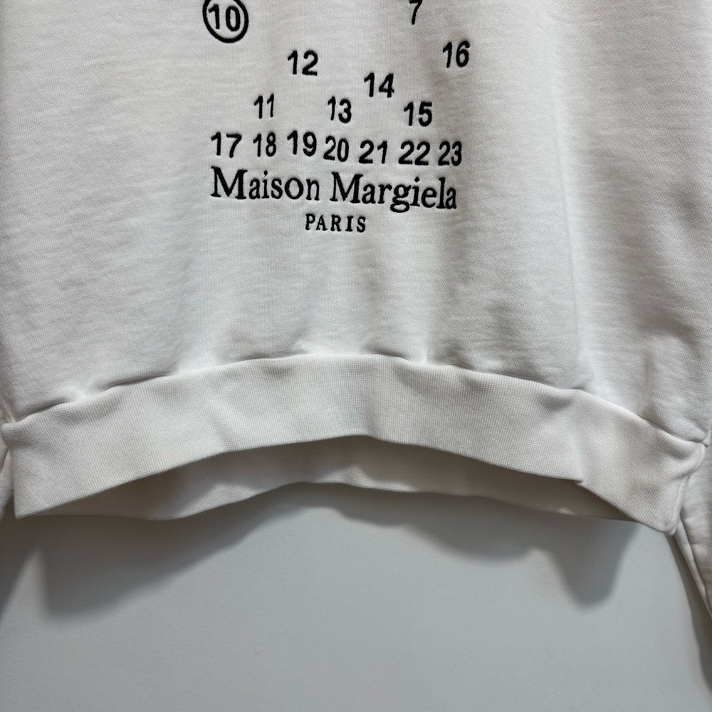 Maison Margiela Paris Numbers Logo Crew Neck Sweatshirt Women XS Embroidered - Picture 4 of 16